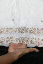 224-Dyable Pure Natural Crepe With Beads and Sequins Embroidery Work 44 Inch Width Dupatta
